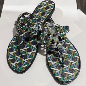 Tory Burch Multicolor Geometric Logo Thong Sandals